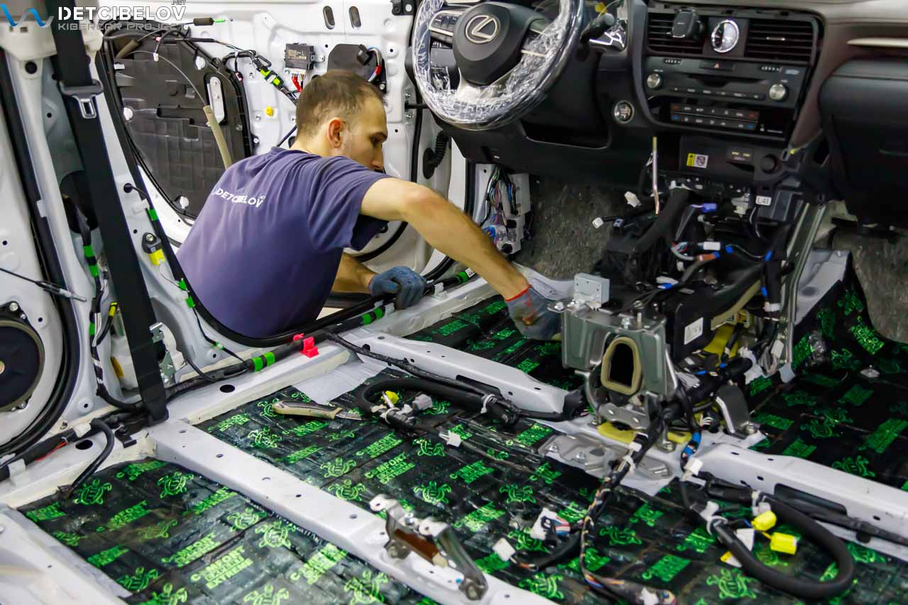 Процесс шумоизоляции салона Lexus RX IV поколение рестайлинг