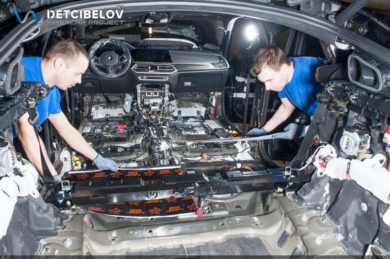Процесс шумоизоляции салона BMW X6 (G06)